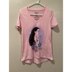 NWOT Disney Moana Sketch Side Profile Pink soft Women Tee Sz M